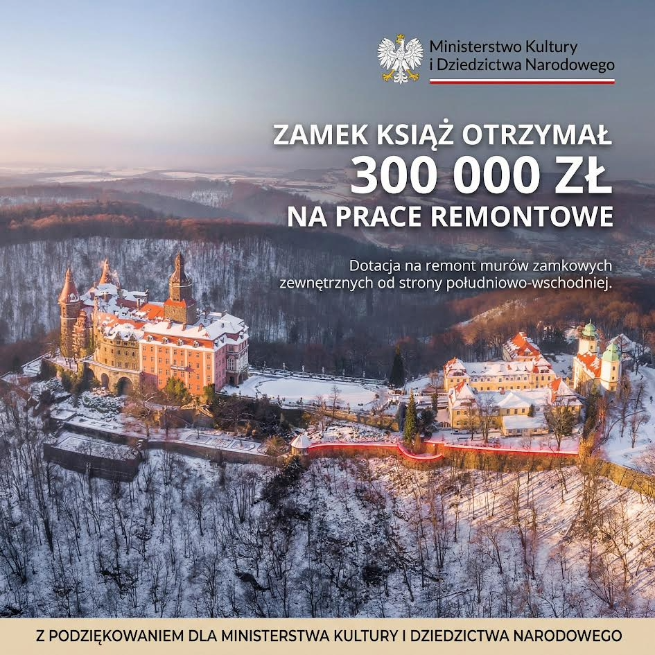 Remont murów Książa 300 tysięcy